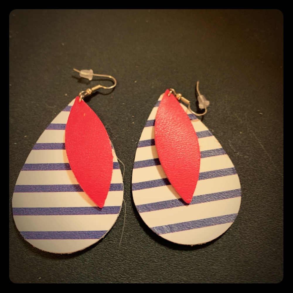 Large leather earrings